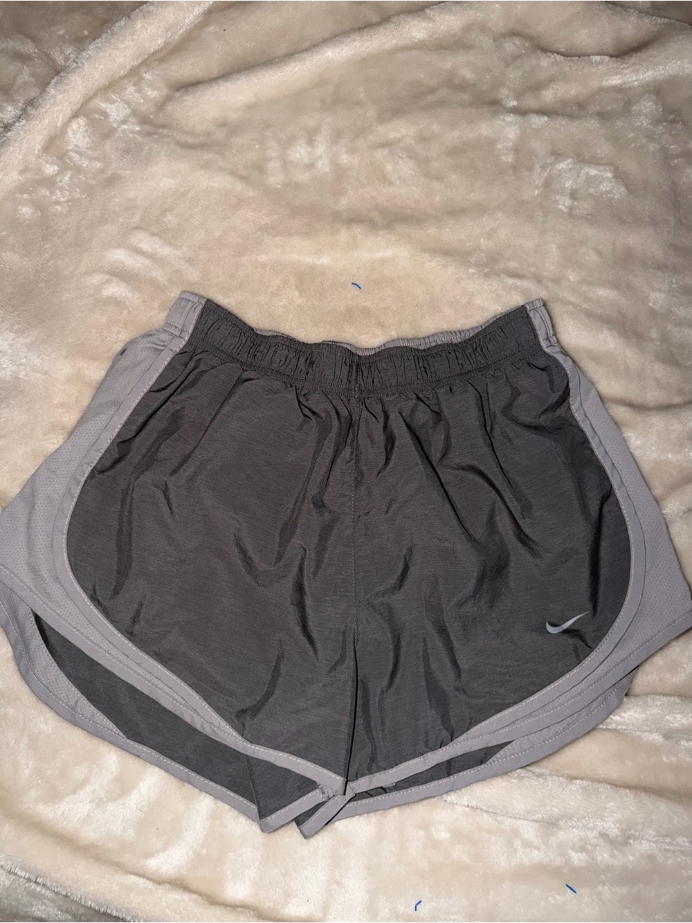 Nike Women's Charcoal Shorts with Light Gray Trim
